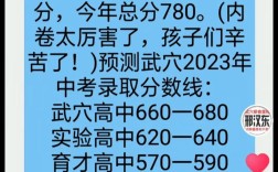 今年武穴中学录取分数线是多少？