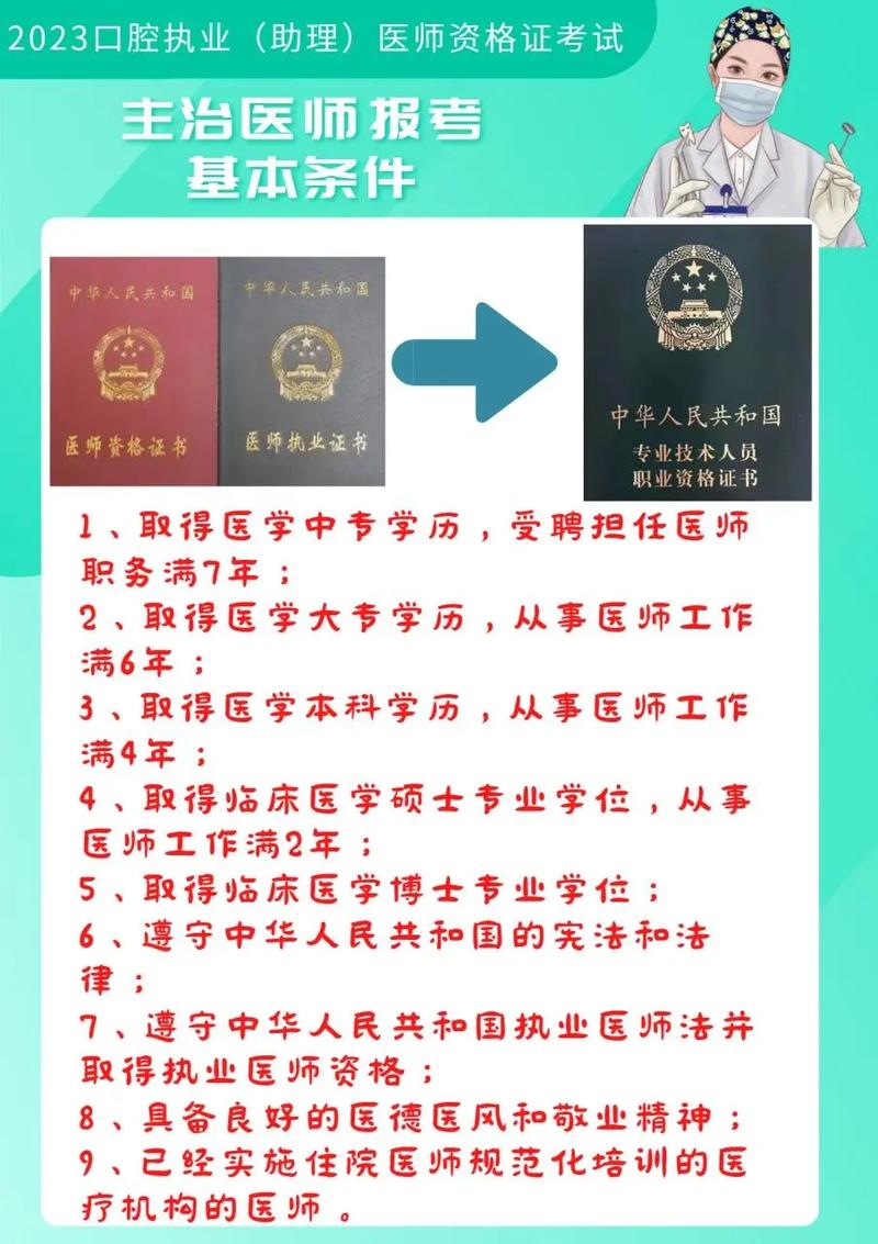 口腔主治医师考试报名条件有哪些?-图1 口腔主治医师考试报名条件有哪些?-图1