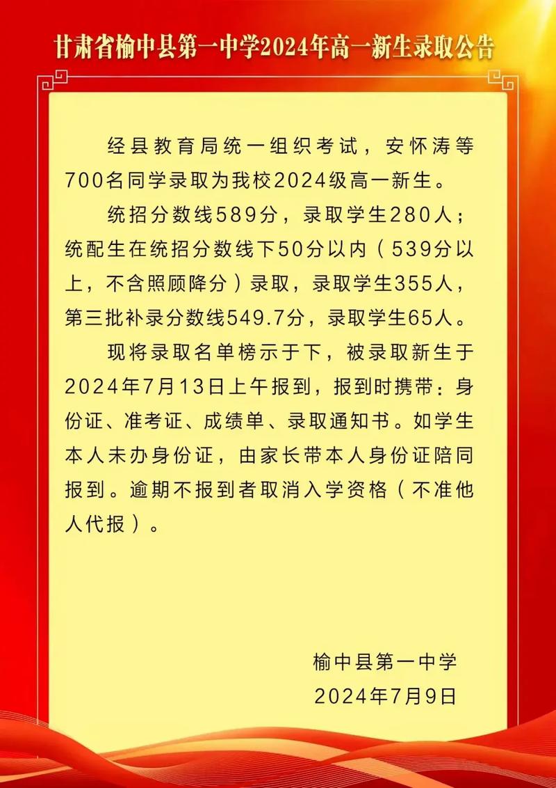 榆中录取分数线是多少？-图2