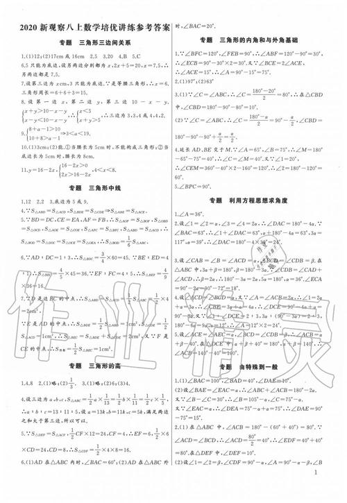八上思维新观察答案哪里找？-图2