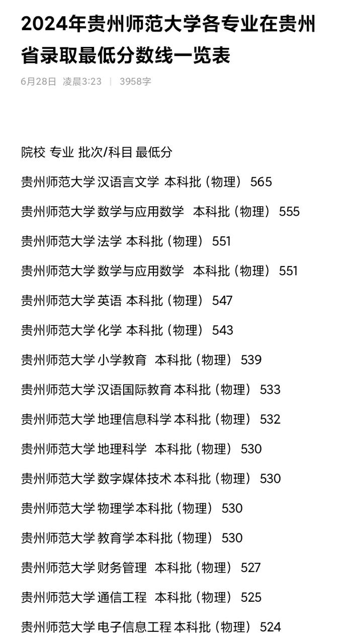 贵州师范大学录取分数线多少？-图3