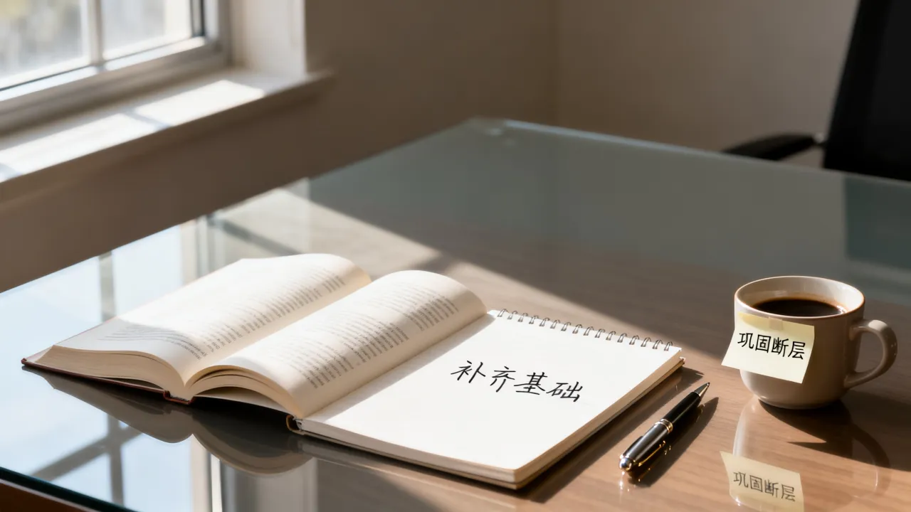 学习进度落后，不要急于追赶，优先补齐断层基础