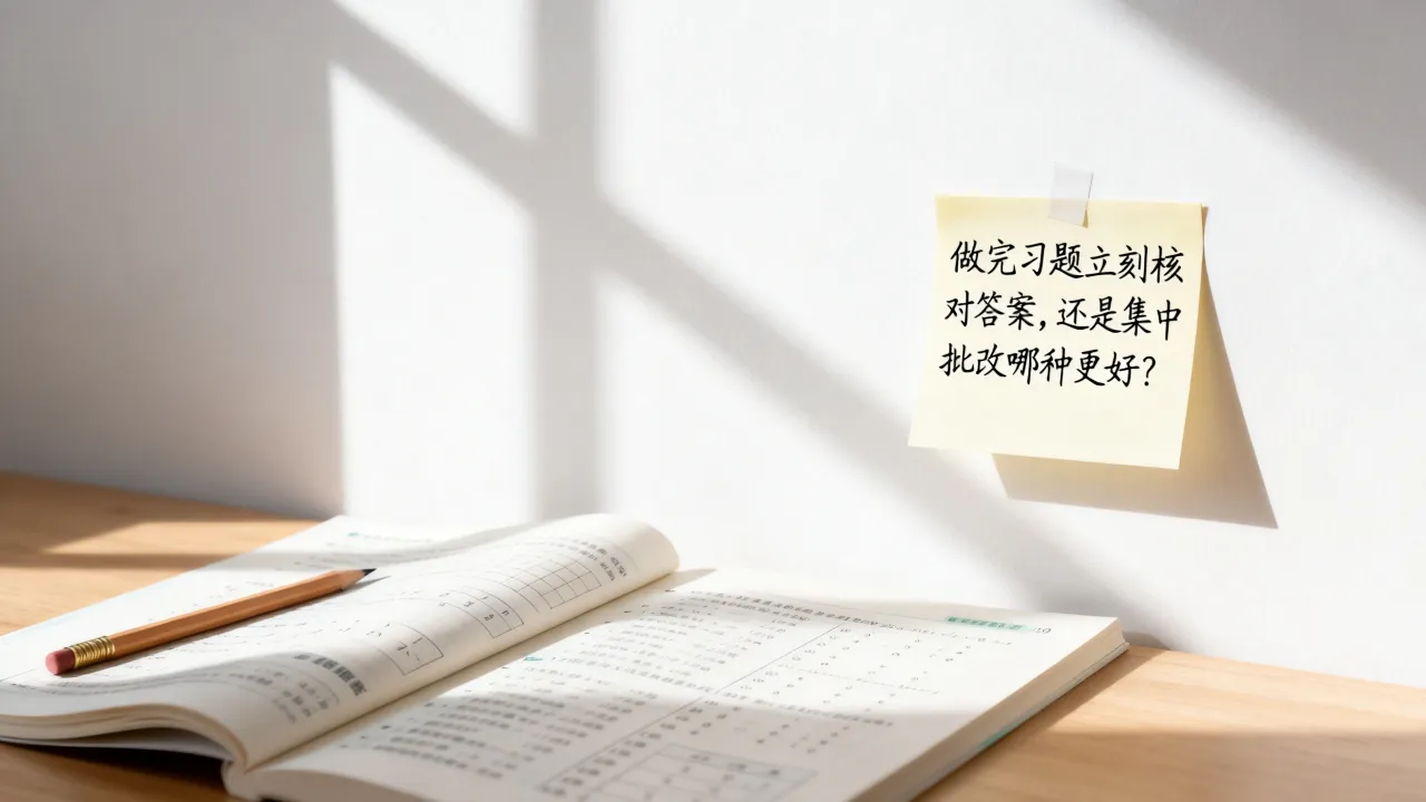 做完习题立刻核对答案，还是集中批改哪种更好？