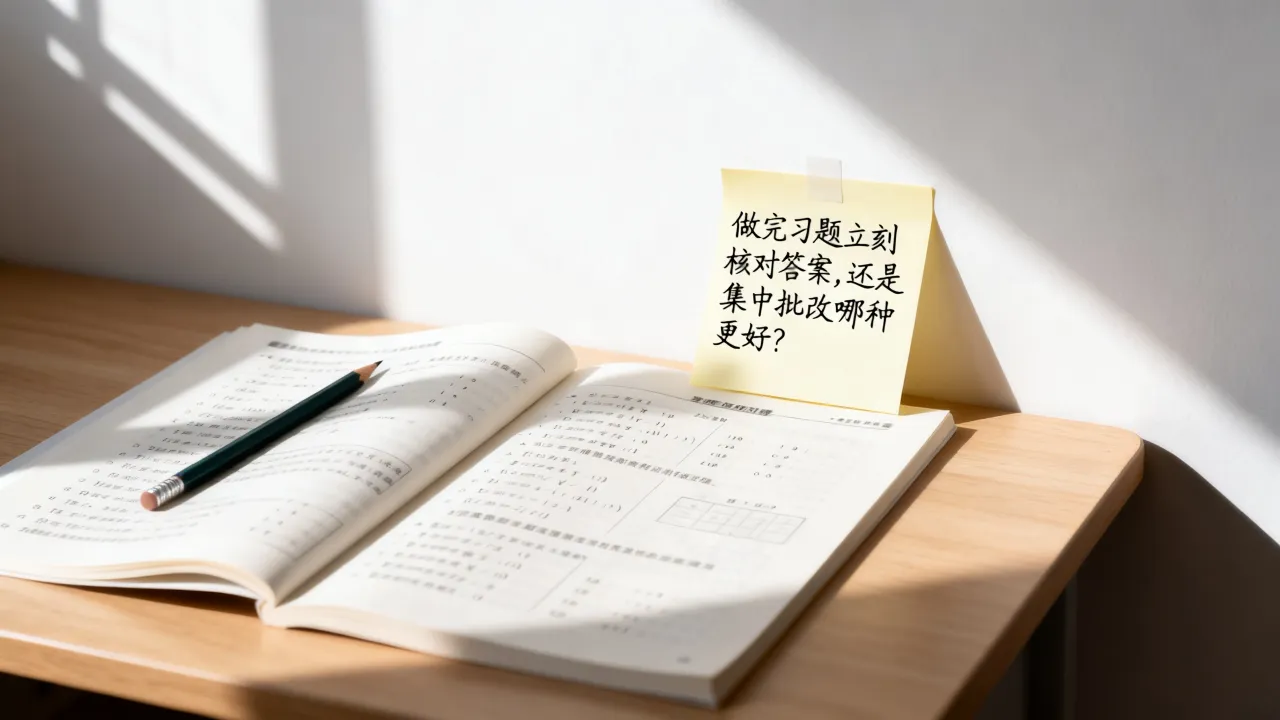 做完习题立刻核对答案，还是集中批改哪种更好？