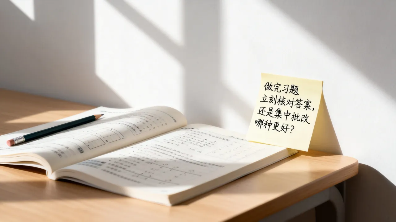 做完习题立刻核对答案，还是集中批改哪种更好？