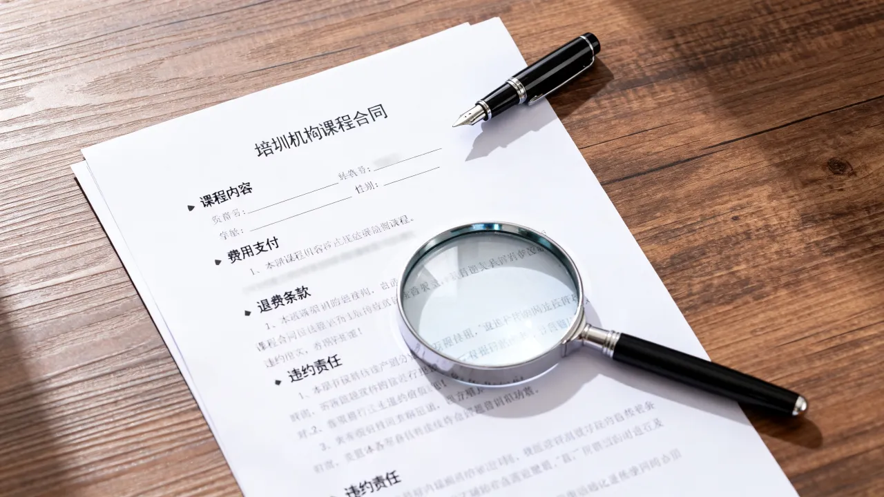 重庆九龙坡区培训机构课程合同，重点审阅哪些条款？