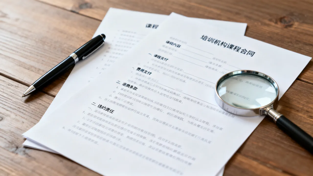重庆九龙坡区培训机构课程合同，重点审阅哪些条款？